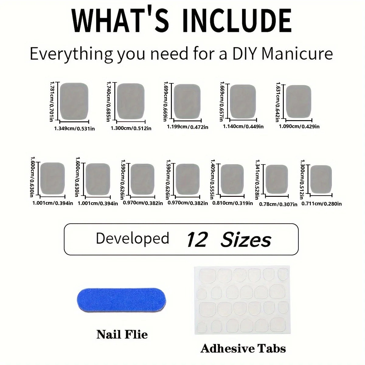 Press-On Nail Set Self-Adhesive Dots & French Tips