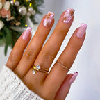 Press-On Nail Set Self-Adhesive Festive Glitter & Motifs