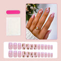 Press-On Nail Set Self-Adhesive Festive Glitter & Motifs