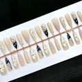 Press-On Nail Set Self-Adhesive Floral & Abstract Long-Lasting