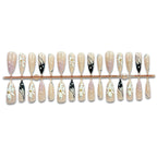 Press-On Nail Set Self-Adhesive Floral & Abstract Long-Lasting