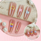 Press-On Nail Set Self-Adhesive Floral Designs