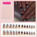 Press-On Nail Set Self-Adhesive Floral & Geometric Sparkling Stones