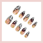 Press-On Nail Set Self-Adhesive Floral & Geometric Sparkling Stones