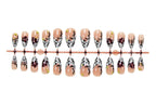 Press-On Nail Set Self-Adhesive Floral & Geometric Sparkling Stones