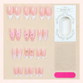 Press-On Nail Set Self-Adhesive Floral & Glitter