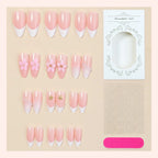 Press-On Nail Set Self-Adhesive Floral & Glitter