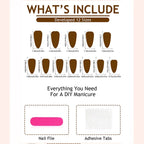 Press-On Nail Set Self-Adhesive Floral & Glitter
