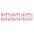 Press-On Nail Set Self-Adhesive Floral & Glitter