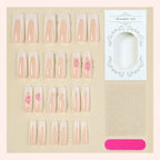 Press-On Nail Set Self-Adhesive Floral & Glitter