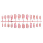 Press-On Nail Set Self-Adhesive Floral & Glitter