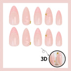 Press-On Nail Set Self-Adhesive Floral & Shimmer