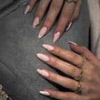 Press-On Nail Set Self-Adhesive Floral & Shimmer