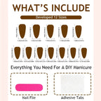 Press-On Nail Set Self-Adhesive Flower & Heart 24 Nails