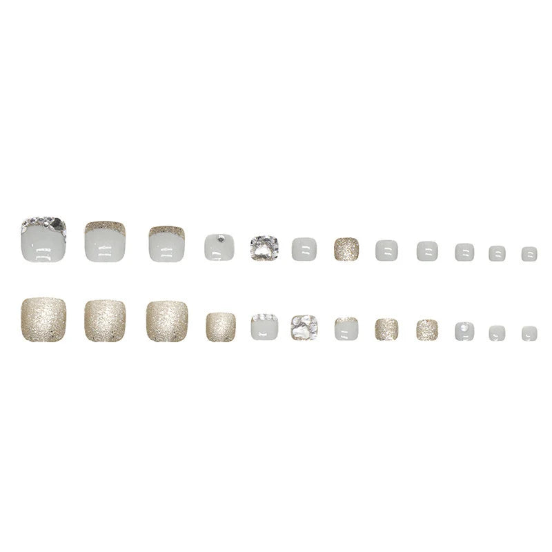 Press-On Nail Set Self-Adhesive Glitter & Gems