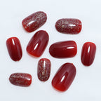 Press-On Nail Set Self-Adhesive Glitter & Gloss