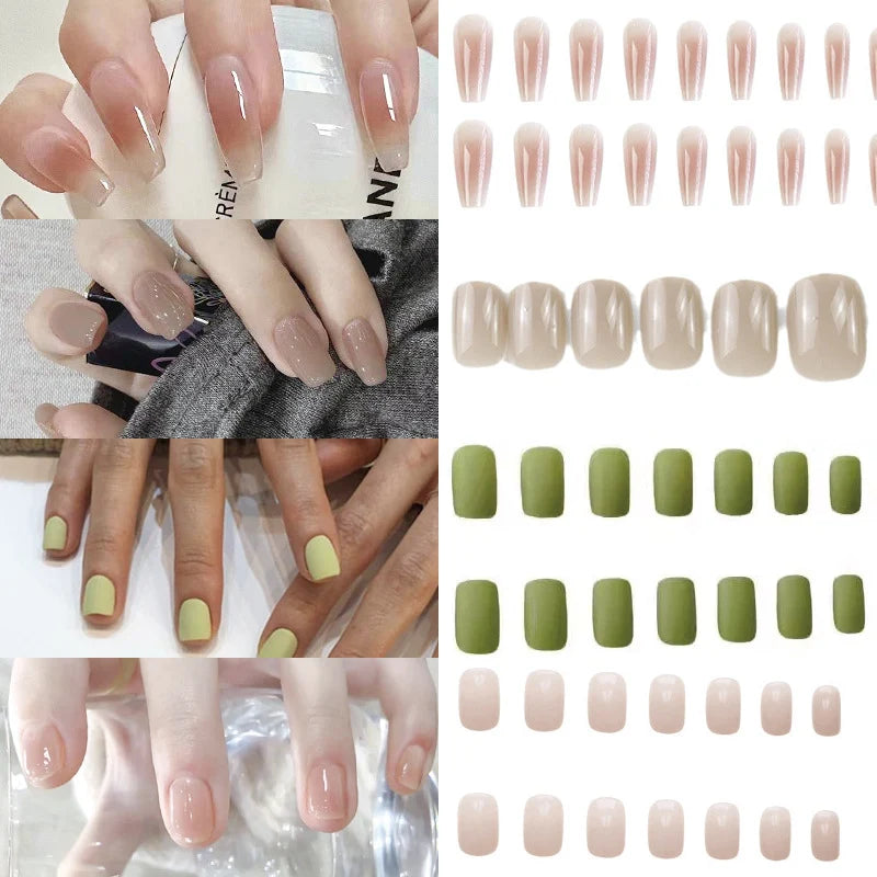 Press-On Nail Set Self-Adhesive Glossy