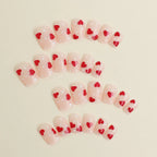 Press-On Nail Set Self-Adhesive Heart Design