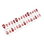 Press-On Nail Set Self-Adhesive Holiday Cherry & Bow