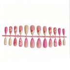 Press-On Nail Set Self-Adhesive Long-Lasting Floral & Glitter
