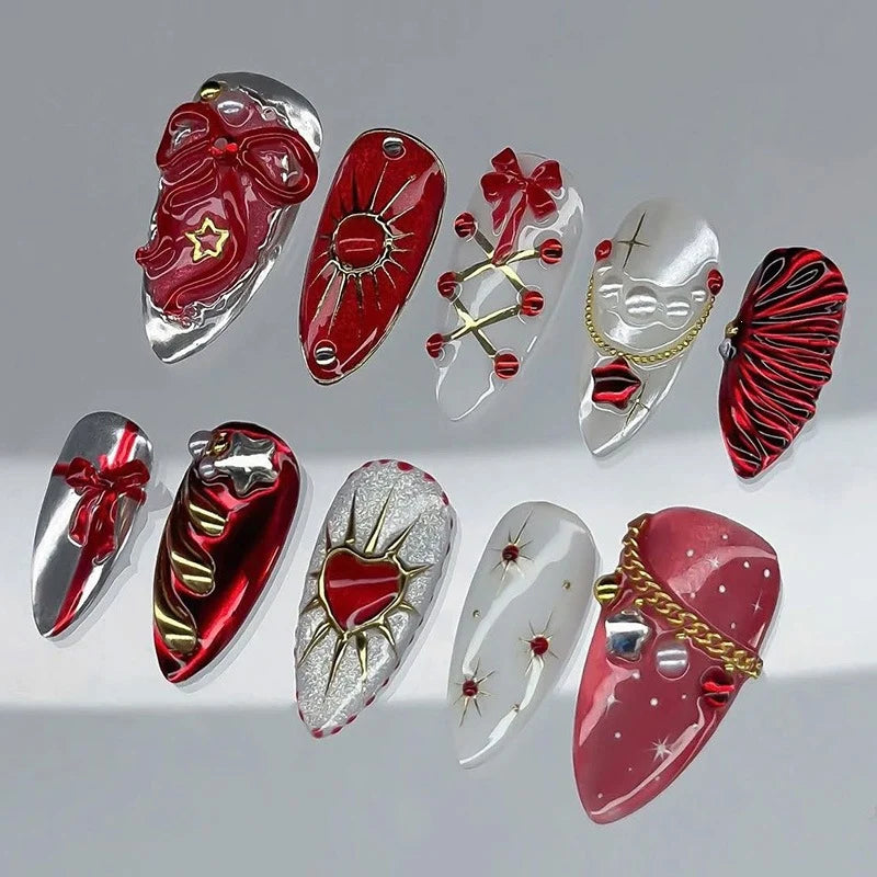Press-On Nail Set Self-Adhesive Multiple Sizes