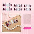 Press-On Nail Set Self-Adhesive Multiple Sizes