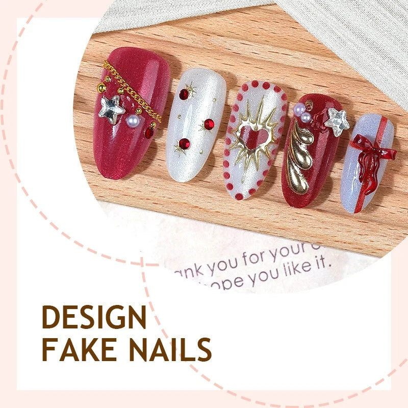 Press-On Nail Set Self-Adhesive Multiple Sizes