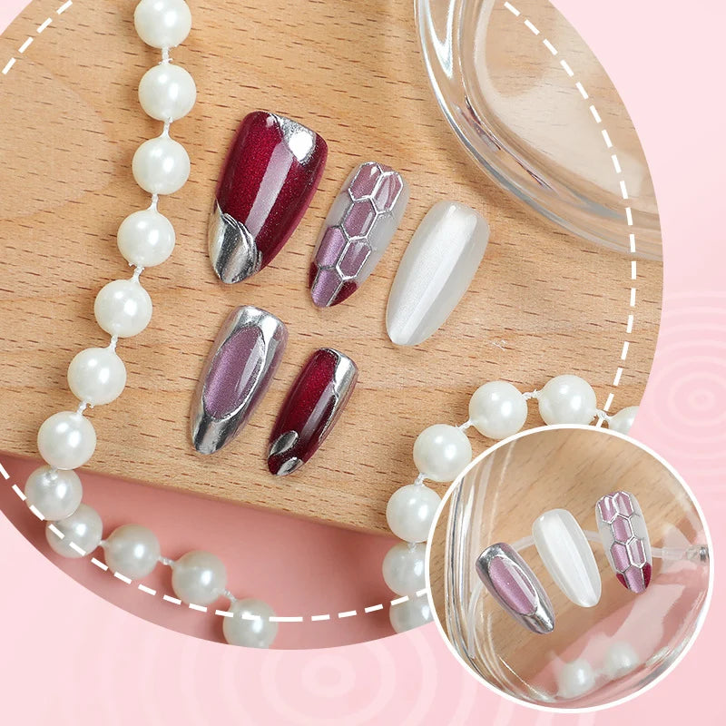 Press-On Nail Set Self-Adhesive Multiple Sizes