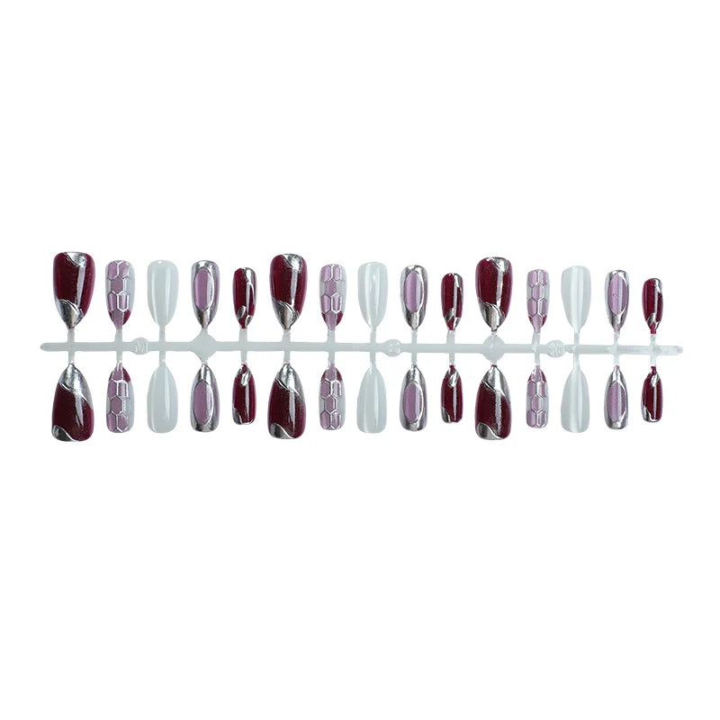 Press-On Nail Set Self-Adhesive Multiple Sizes