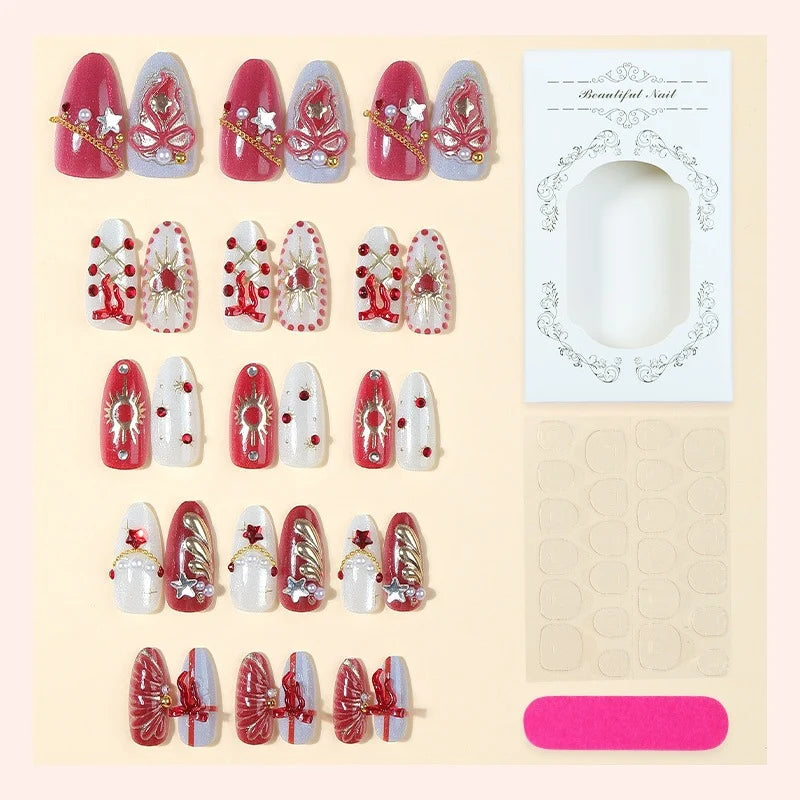 Press-On Nail Set Self-Adhesive Multiple Sizes