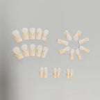 Press-On Nail Set Self-Adhesive Nude & Gold Accents