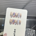 Press-On Nail Set Self-Adhesive Oval Nude