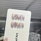 Press-On Nail Set Self-Adhesive Oval Nude