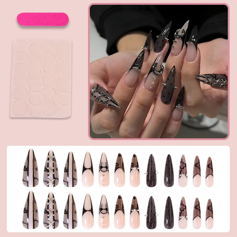 Press-On Nail Set Self-Adhesive & Reusable