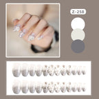 Press-On Nail Set Self-Adhesive Rhinestone & Floral