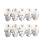 Press-On Nail Set Self-Adhesive Rhinestone & Floral
