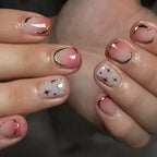 Press-On Nail Set Self-Adhesive Rose Accents 24-Piece