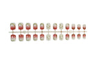 Press-On Nail Set Self-Adhesive Rose Accents 24-Piece