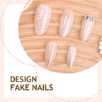 Press-On Nail Set Self-Adhesive Sparkling Tips