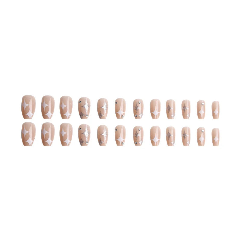 Press-On Nail Set Self-Adhesive Star & Geometric