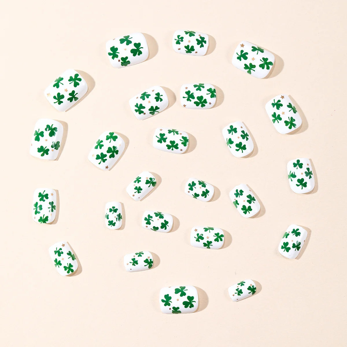 Press-On Nail Set Shamrock 3D Full-Cover