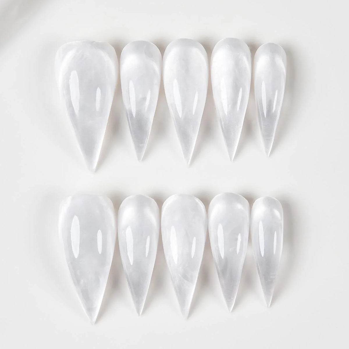 Press-On Nail Set Sharp Stiletto Long-Lasting & Easy Application