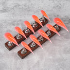 Press-On Nail Set Sharp Stiletto Reusable & Long-Lasting