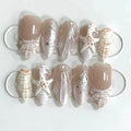 Press-On Nail Set Shell-Inspired Reusable & Salon-Quality Finish