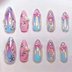 Press-On Nail Set Shimmer Ombre Easy-Apply