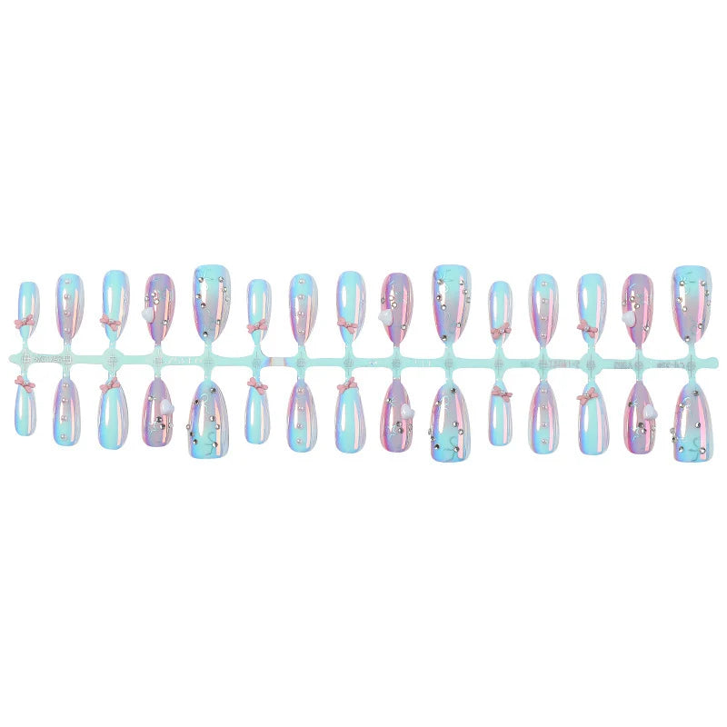 Press-On Nail Set Shimmer Ombre Easy-Apply