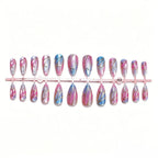Press-On Nail Set Shimmering Gradient & 3D Accents