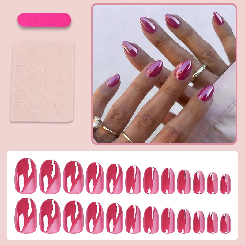 Press-On Nail Set Shiny Tapered Easy Application