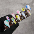 Press-On Nail Set Short Claw Self-Adhesive & Artistic Designs