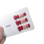 Press-On Nail Set Short Square & Oval Dot Accents